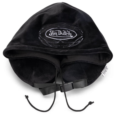 Pinstripe Hooded Memory Foam Travel Neck Pillow