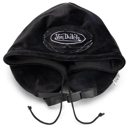 Pinstripe Hooded Memory Foam Travel Neck Pillow