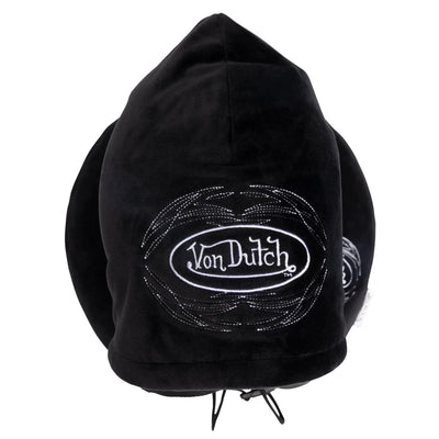Pinstripe Hooded Memory Foam Travel Neck Pillow
