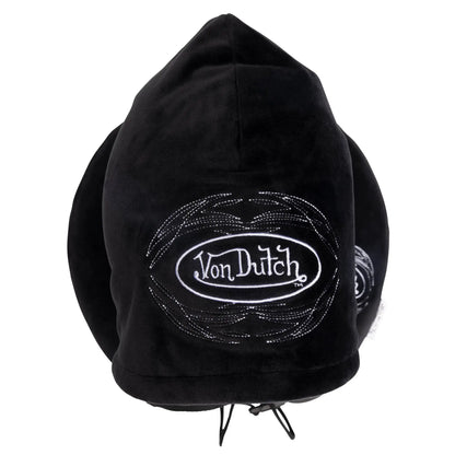 Pinstripe Hooded Memory Foam Travel Neck Pillow