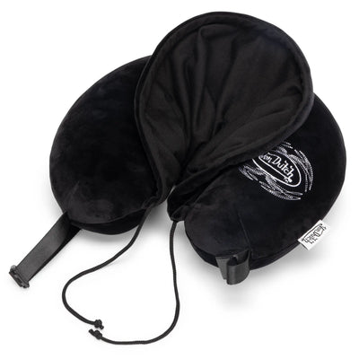 Pinstripe Hooded Memory Foam Travel Neck Pillow