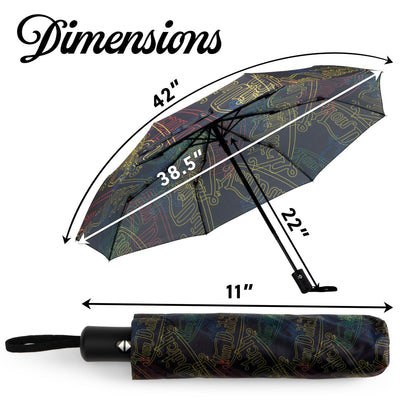 Neon Logo Compact Automatic Umbrella, Strong & Portable