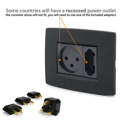 Step-Down Travel Voltage Converter and Adapter Kit with Pouch
